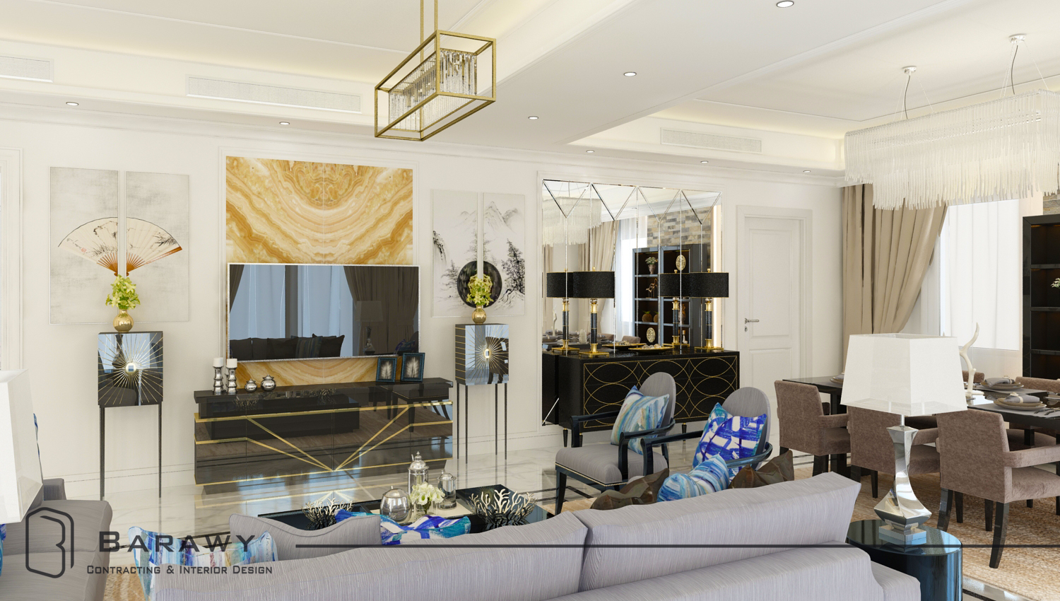 تصميم وتشطيب استقبال