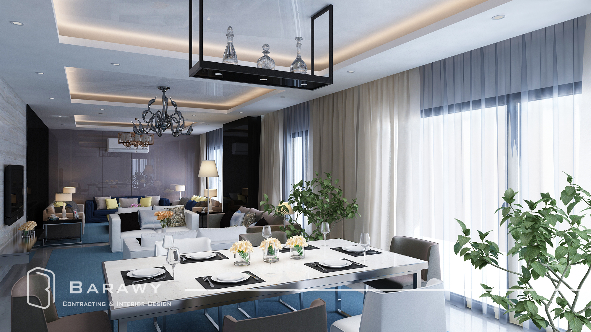 تصميم ديكورات صالة طعام